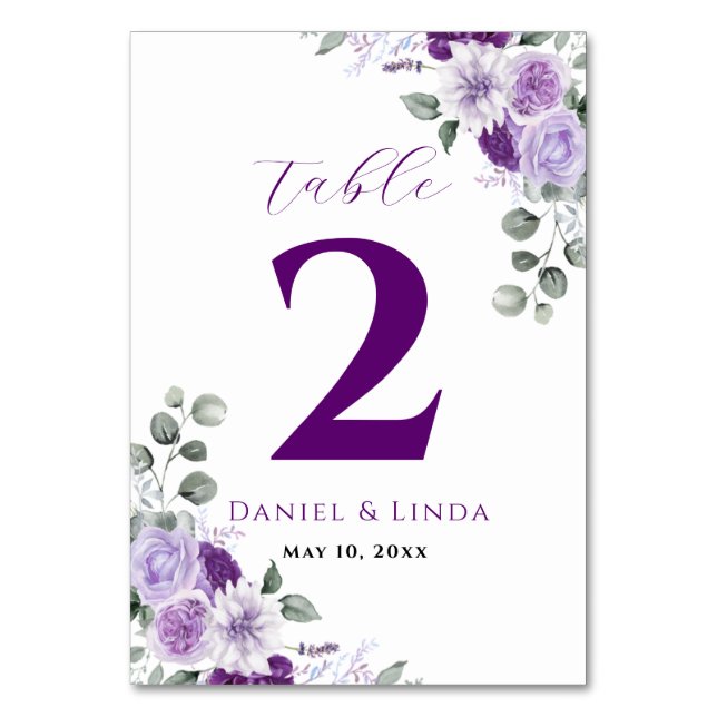 Whispers of Lavender: Elegance in Bloom Table Number (Front)