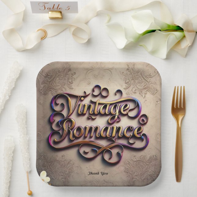 "Whispers of Love" Paper Plate (Wedding)