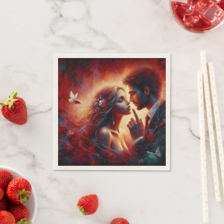 Whispers of Love Valentine Paper Napkin - Romantic