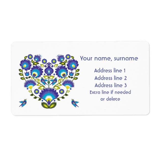 Whispers of Łowicz address label (Front)