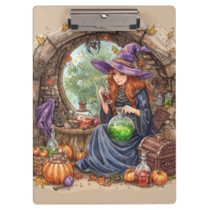 Whispers of Magic, Beautiful Witch and Her Potion Clipboard