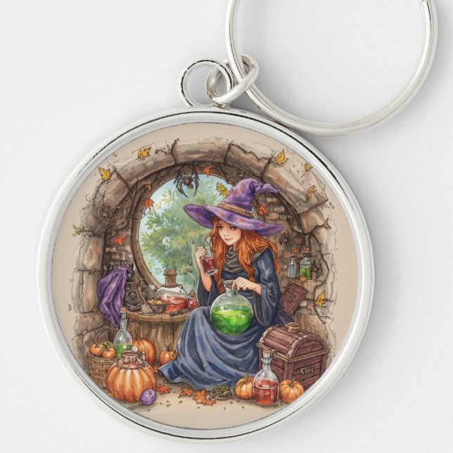 Whispers of Magic, Beautiful Witch and Her Potion Key Ring (Front)