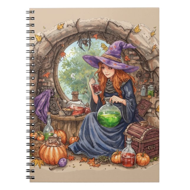 Whispers of Magic, Beautiful Witch and Her Potion Notebook (Front)