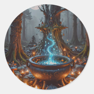 Whispers of Magic Beneath the Moon Classic Round Sticker
