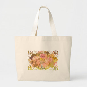 Whispers of Magic: Two Fairy Friends in a Garden Large Tote Bag