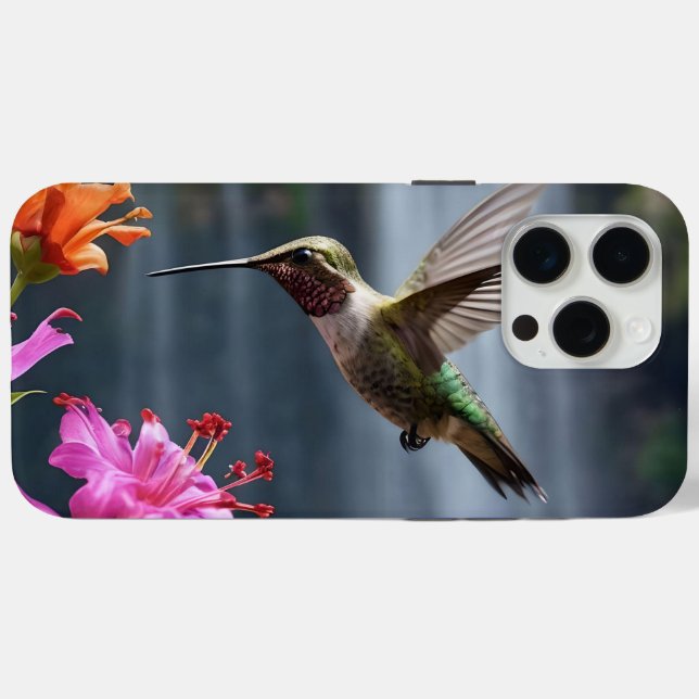 "Whispers of Nature: Hummingbird, Waterfall,  Case-Mate iPhone Case (Back (Horizontal))