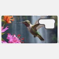 "Whispers of Nature: Hummingbird, Waterfall,