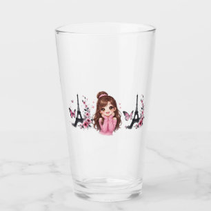 Whispers of Paris Petals Over the Eiffel A Butterf Glass