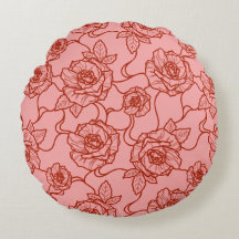 Whispers of Rose, Elegant Line Art Floral Pattern