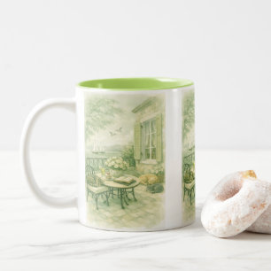 Whispers of Sage  Vintage Sealife   Two-Tone Coffee Mug