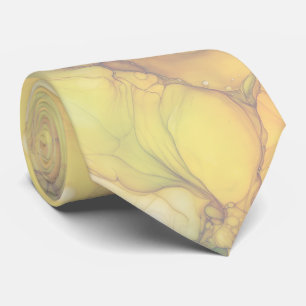 Whispers of Silk Dreamy Organic Shapes in Yellow  Tie