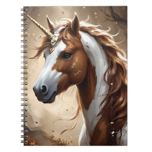 Whispers Of The Brown And White Fantasy Unicorn, Notebook