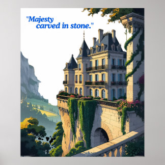 "Whispers of the Château – Elegant Palace Line Art Poster