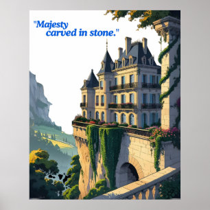 "Whispers of the Château – Elegant Palace Line Art Poster