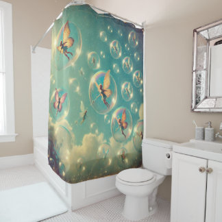 Whispers of the Floating Fae – Surreal Fantasy Art Shower Curtain