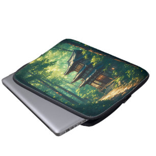 Whispers of the Forest: A Hidden Japanese Retreat Laptop Sleeve