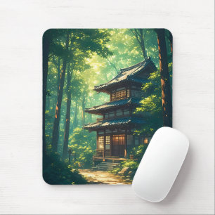 Whispers of the Forest: A Hidden Japanese Retreat Mouse Pad