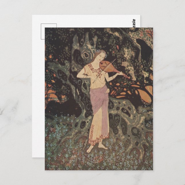 Whispers of the Forest Violin by Edmund Dulac Postcard (Front/Back)