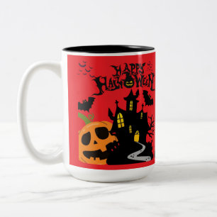 Whispers of the Graveyard bright red Two-Tone Coffee Mug