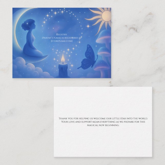 Whispers Of The Moon Flat Note Card (Front/Back)