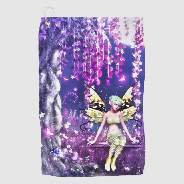 Whispers of the Moonlit Fairy Golf Towel (Front)