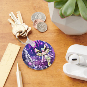 Whispers of the Moonlit Fairy Key Ring