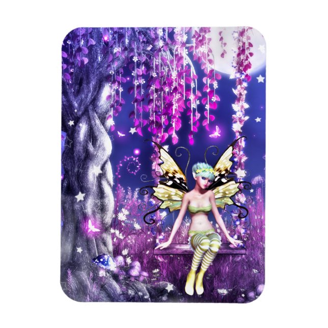 Whispers of the Moonlit Fairy Magnet (Vertical)