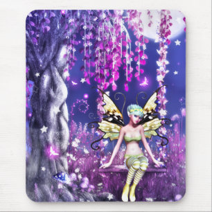 Whispers of the Moonlit Fairy Mouse Pad