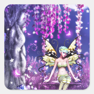 Whispers of the Moonlit Fairy Square Sticker