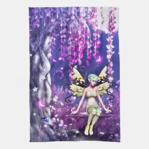 Whispers of the Moonlit Fairy Tea Towel