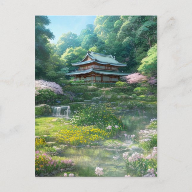 Whispers of the Nature, Peaceful Garden Postcard (Front)