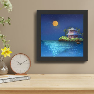 Whispers of the night , moonlight seascape photo print
