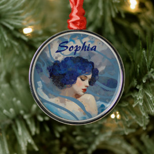 Whispers of the Ocean Goddess Metal Ornament