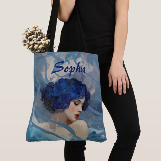 Whispers of the Ocean Goddess Tote Bag (Close Up)