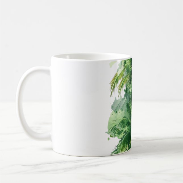 Whispers of the Palms Emerald Canopy Tropical Reve Coffee Mug (Left)