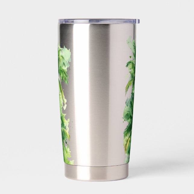 Whispers of the Palms Emerald Canopy Tropical Reve Insulated Tumbler (Left)