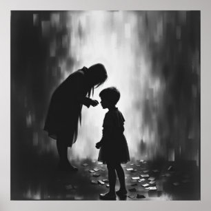 Whispers of the Past – A Haunting Charcoal Vision Poster