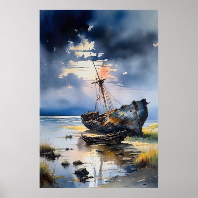 Whispers of the Past, Wrecked Ship Poster (Front)