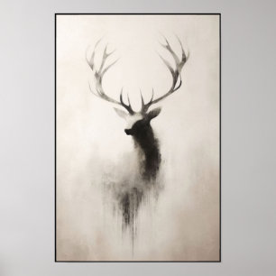 Whispers Of The Silent Stag Abstract Poster