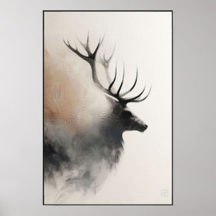 Whispers Of The Silent Stag Abstract Poster