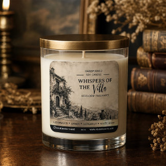 Whispers of the Villa Vintage Candle Label