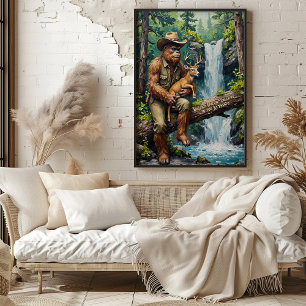 Whispers of the Wild:Bigfoot and the Trusting Fawn Poster