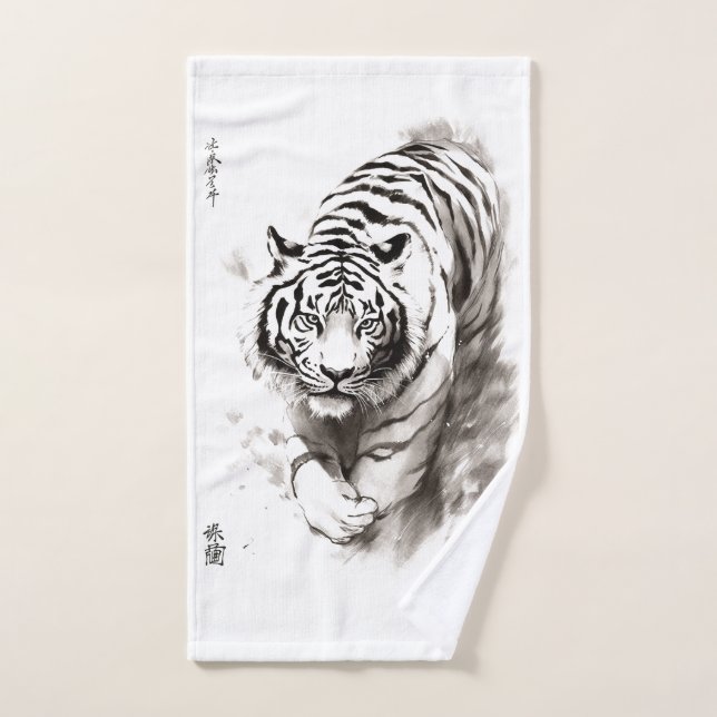 Whispers of the Wild: White Tiger Collection -  Hand Towel (Hand Towel)