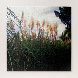 "Whispers of the Wind: The White Pampas Grasses" Jigsaw Puzzle
