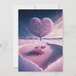 Whispers of the Wintry Night: Dreamy Winter Heart Invitation
