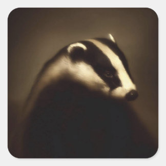 Whispers of the Woodland Badger Square Sticker
