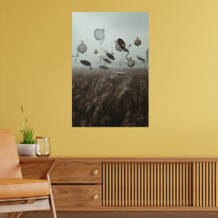 Whispers of Time – Surreal Pocket Watch Landscape  Poster