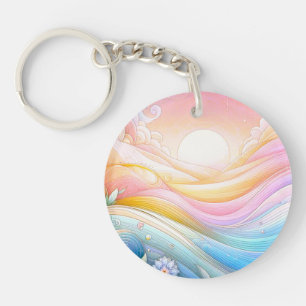 Whispers of Tranquillity: Sunrise Symphony in Past Key Ring