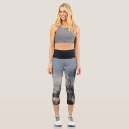 Whispers of Winter  Capri Leggings