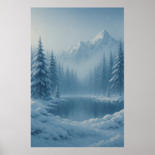 Whispers of Winter – Snowy Mountain Serenity Poster